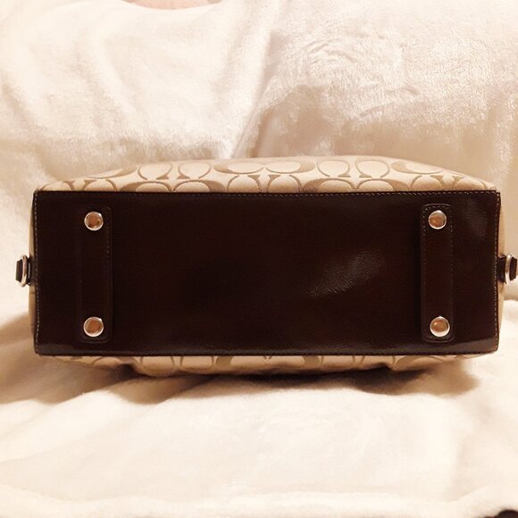 Coach Ashley Signature Satchel Brown Handbag - Picture 7 of 14